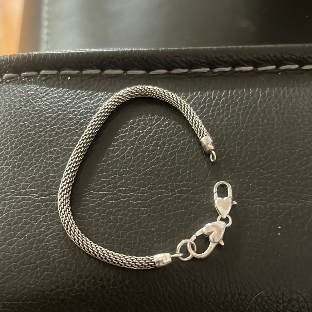Brighton Silver Heart Clasp Bracelet size 7.” 3/4.
With heart charms